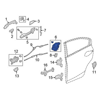 Honda OE - Rear Left Door Latch Assembly