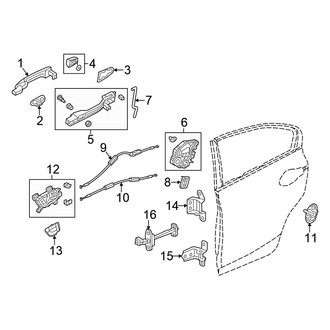 Honda OE - Rear Door - Lock & Hardware (Sedan)