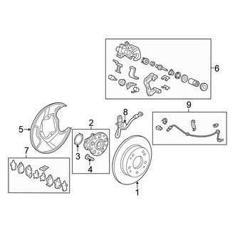 Honda OE - Rear Suspension - Brake Components (Disc Brakes)