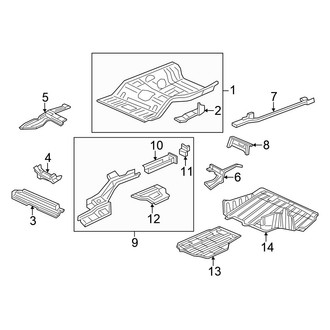 Honda OE - Rear Body & Floor - Floor & Rails (DX / EX / EX-L / GX / HF / LX Sedan)