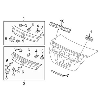 Honda OE - Trunk Lid - Exterior Trim (Coupe)