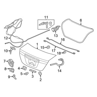 Honda OE - Trunk Lid - Lid & Components (DX / EX / EX-L / GX / HF / LX Sedan)