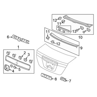 Honda OE - Trunk Lid - Exterior Trim (DX / EX / EX-L / GX / HF / LX Sedan)