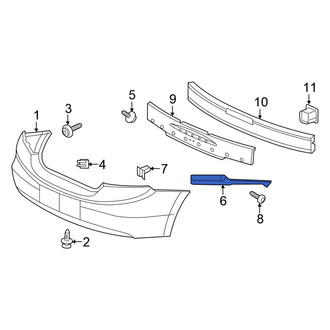 Honda OE - Rear Left Bumper Cover Support Rail