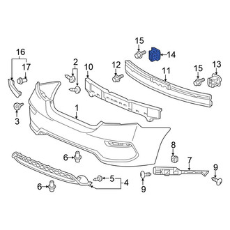 Honda OE - Rear Left Bumper Impact Bar Bracket