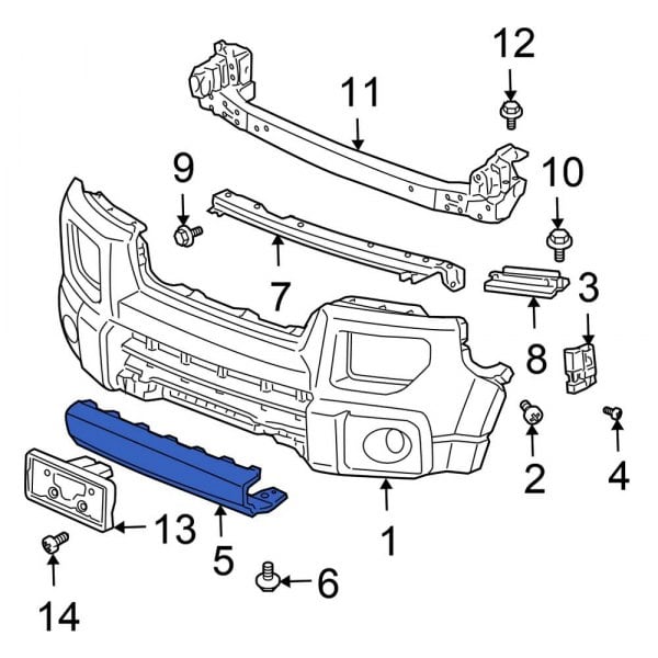 Honda OE 71110SCVA10ZA Front Bumper Cover Spacer Panel