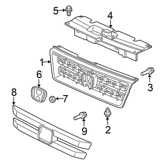 Honda OE - Grille & Components (EX / LX)
