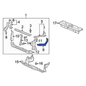 Honda OE - Front Left Radiator Support Side Panel