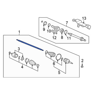 Honda OE - Front Left CV Axle Assembly