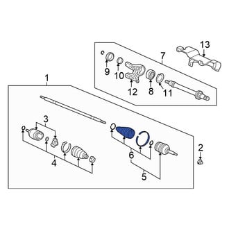 Honda OE - Front Left Outer CV Joint Boot Kit