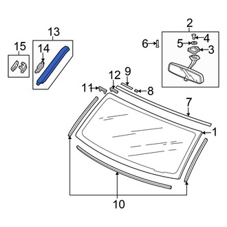 Honda OE - Front Left Windshield Molding