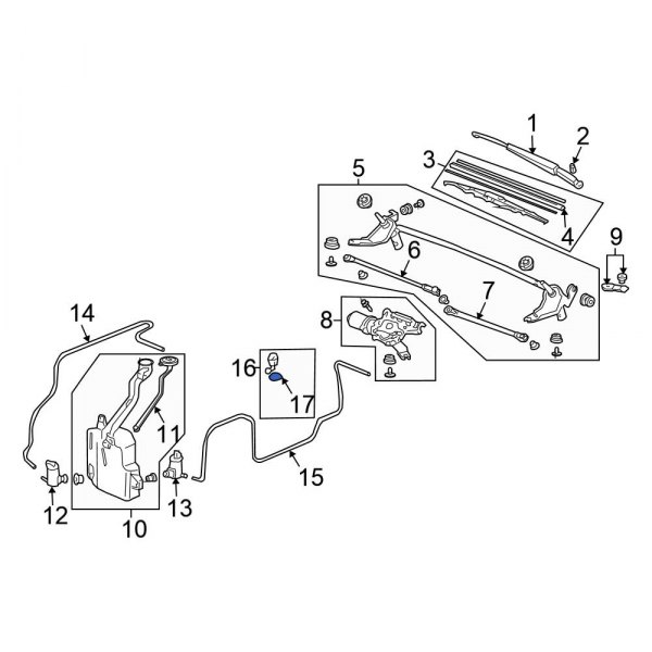 Windshield Washer Nozzle Gasket