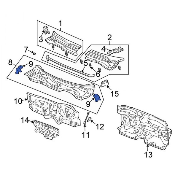 Cowl Grille Panel Bracket