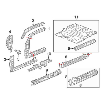 Honda OE - Pillars, Rocker & Floor - Floor & Rails