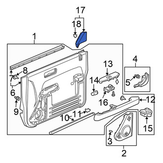 Honda OE - Front Left Upper Door Trim Molding