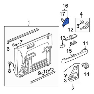 Honda OE - Front Left Upper Door Trim Molding