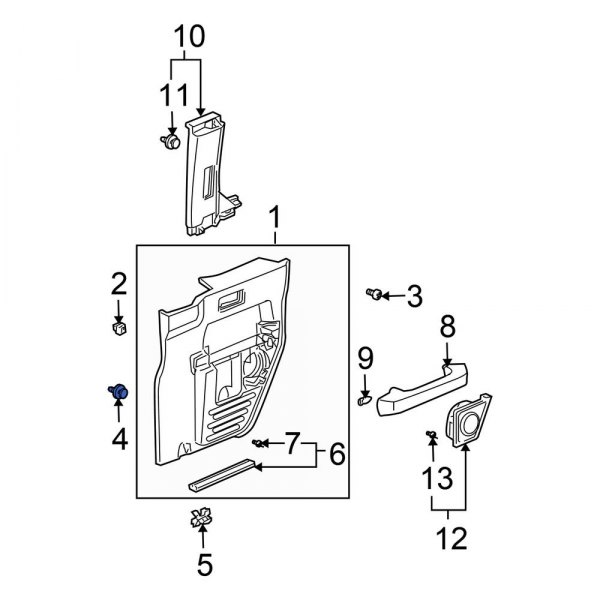 Door Interior Trim Panel Retainer