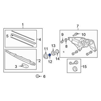 Honda OE - Lower Wiper Arm Nut