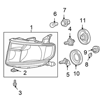 Honda OE - Front Lamps - Headlamp Components