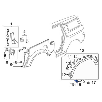 Honda OE - Rear Wheel Arch Molding Clip