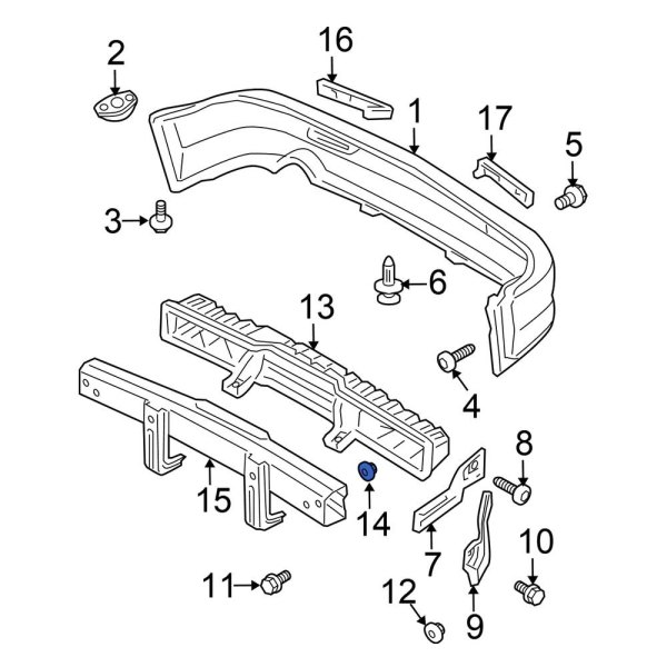 Bumper Impact Absorber Nut