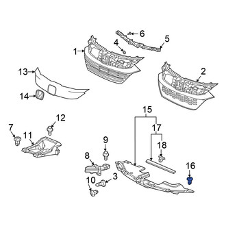 Honda OE - Front Upper Radiator Support Access Cover Clip