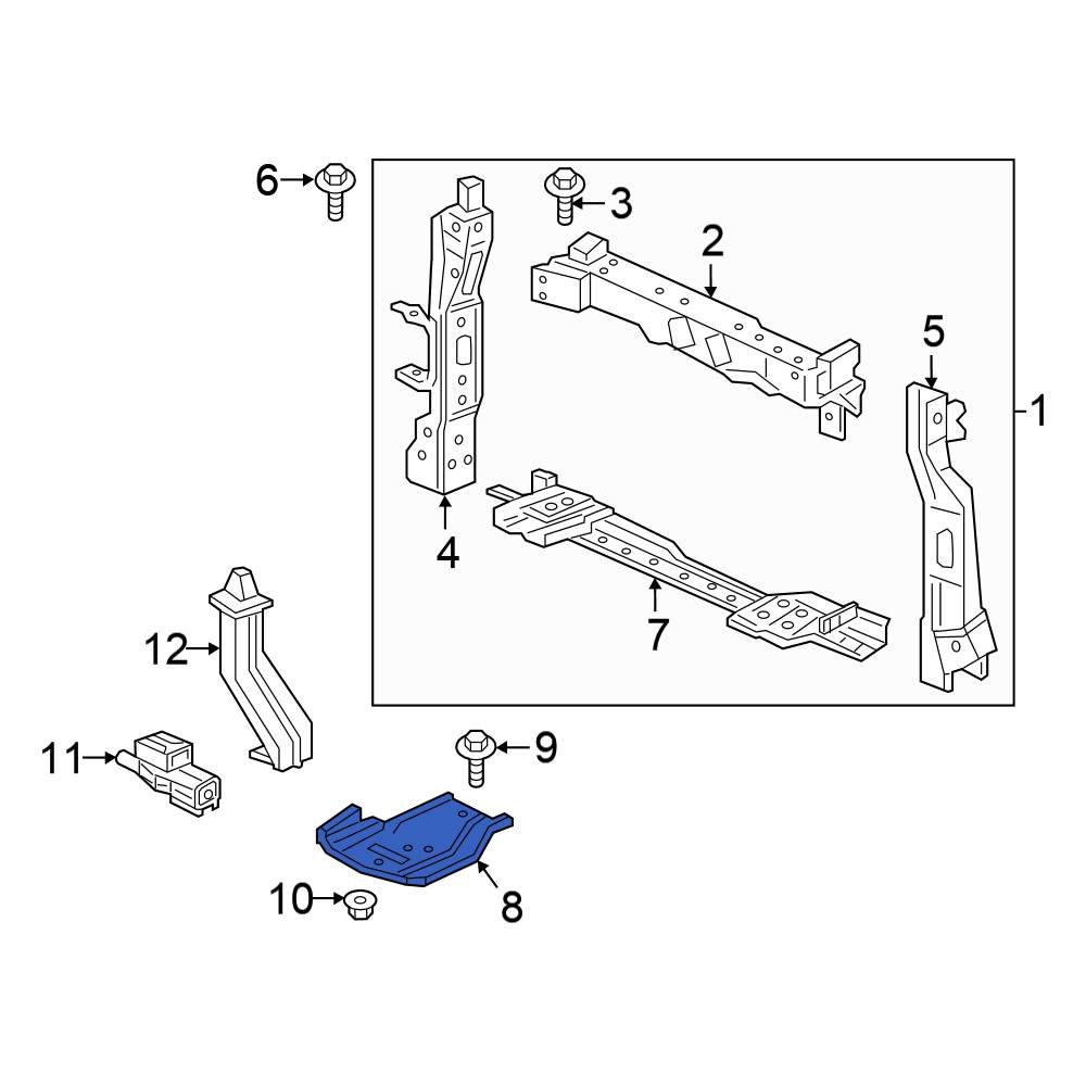 Honda OE 60470T7WX00ZZ - Front Left Radiator Support Panel