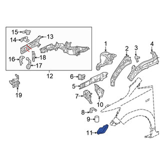 Honda OE - Front Left Bumper Impact Bar Bracket