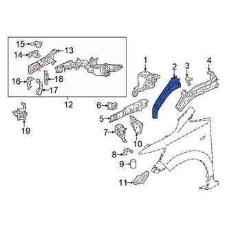 Honda OE - Front Left Fender Apron Reinforcement