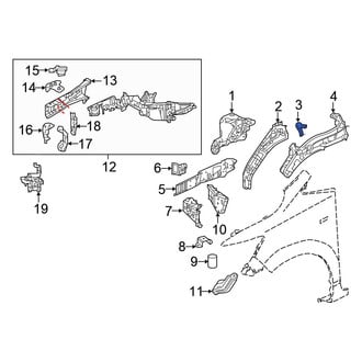 Honda OE - Left Fender Apron Reinforcement Bracket