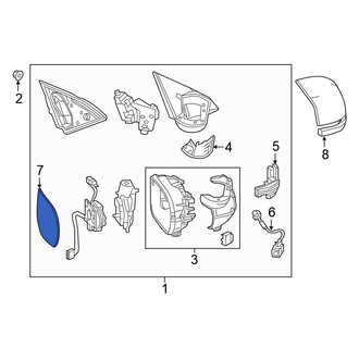 Honda OE - Front Right Door Mirror Glass