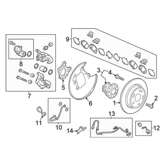 Honda OE - Rear Suspension - Brake Components (EX / EX-L / LX FWD)