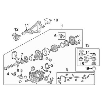 Honda OE - Rear Suspension - Axle & Differential (Differential), (AWD)