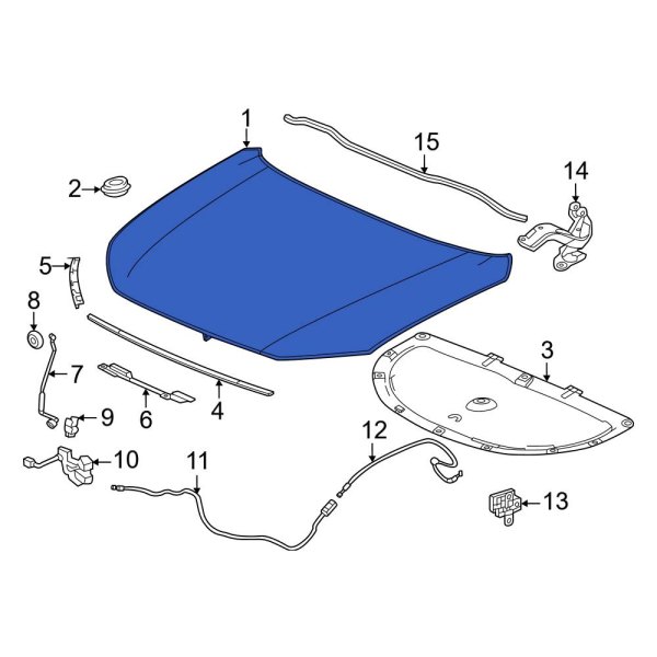 Honda OE 601003W0A00ZZ Front Hood Panel