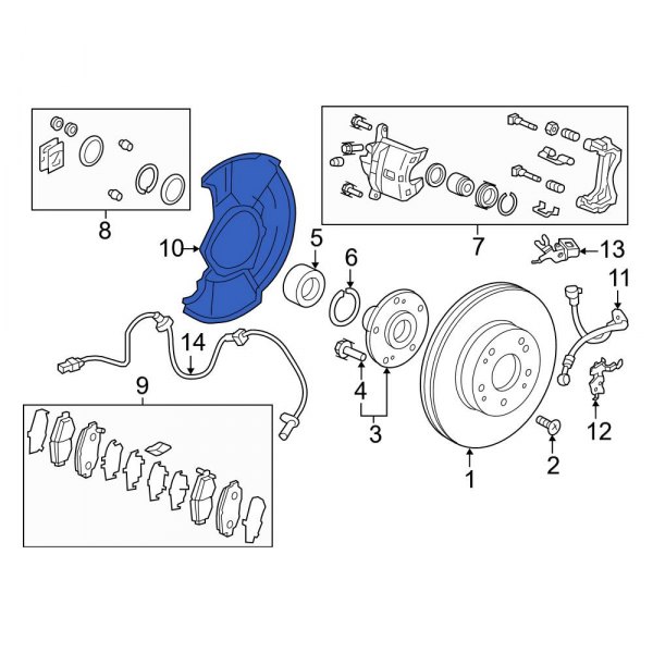 Honda OE 452553W0A01 Front Brake Dust Shield