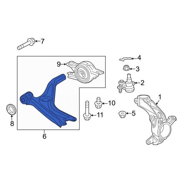 Honda OE 513503W0A00 Front Right Suspension Control Arm