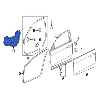 Honda OE - Front Left Door Water Deflector