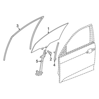 Honda OE - Front Door - Glass & Hardware (LX / Sport)