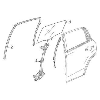 Honda OE - Rear Door - Glass & Hardware (LX / Sport)