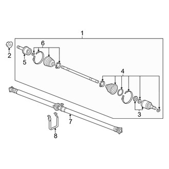 Honda OE - Rear Suspension - Axle & Differential (Axle & Drive Shaft), (AWD)