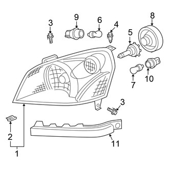 Honda OE - Front Lamps - Headlamp Components