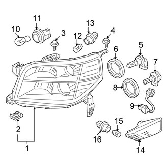 Honda OE - Front Lamps - Headlamp Components