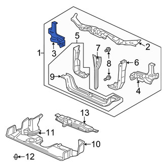 Honda OE - Front Right Radiator Support Side Panel