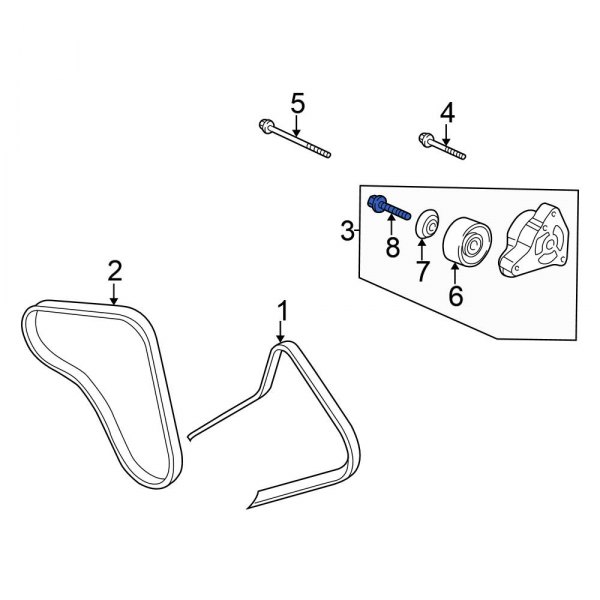 Honda OE 90002P8AA01 Belt Tensioner Pulley Bolt