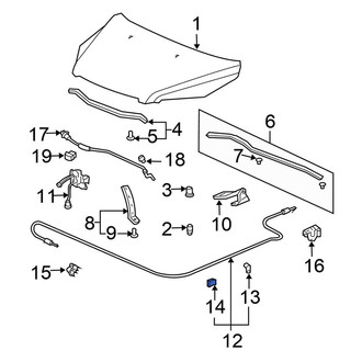Honda OE - Deck Lid Release Cable Clip