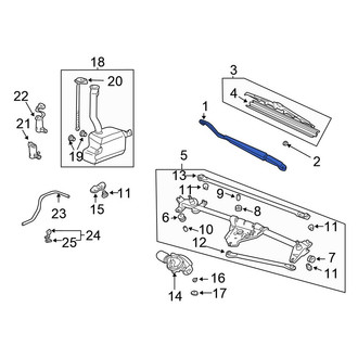 Honda OE - Front Left Wiper Arm