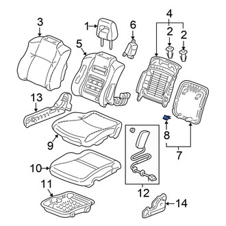 Honda OE - Right Seat Back Panel Clip