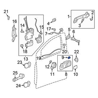 Honda OE - Rear Left Inner Door Handle Link Clip