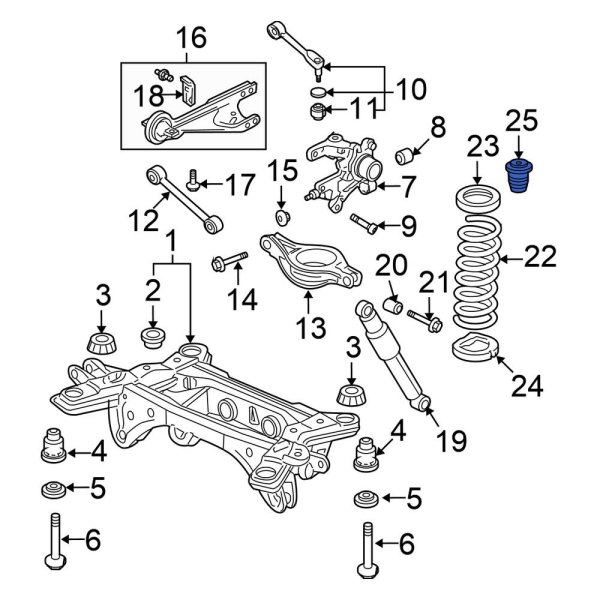Honda OE 52722S9VA04 Rear Coil Spring Damper