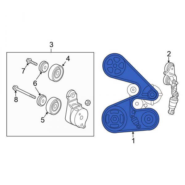 2006 honda odyssey serpentine store belt